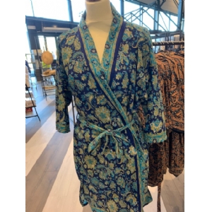 Blauwe damesjeans - blauwe_zijde_kimono