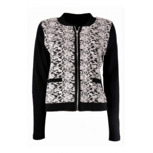 Dames kleding online - Vest_zwart_wit_bloem